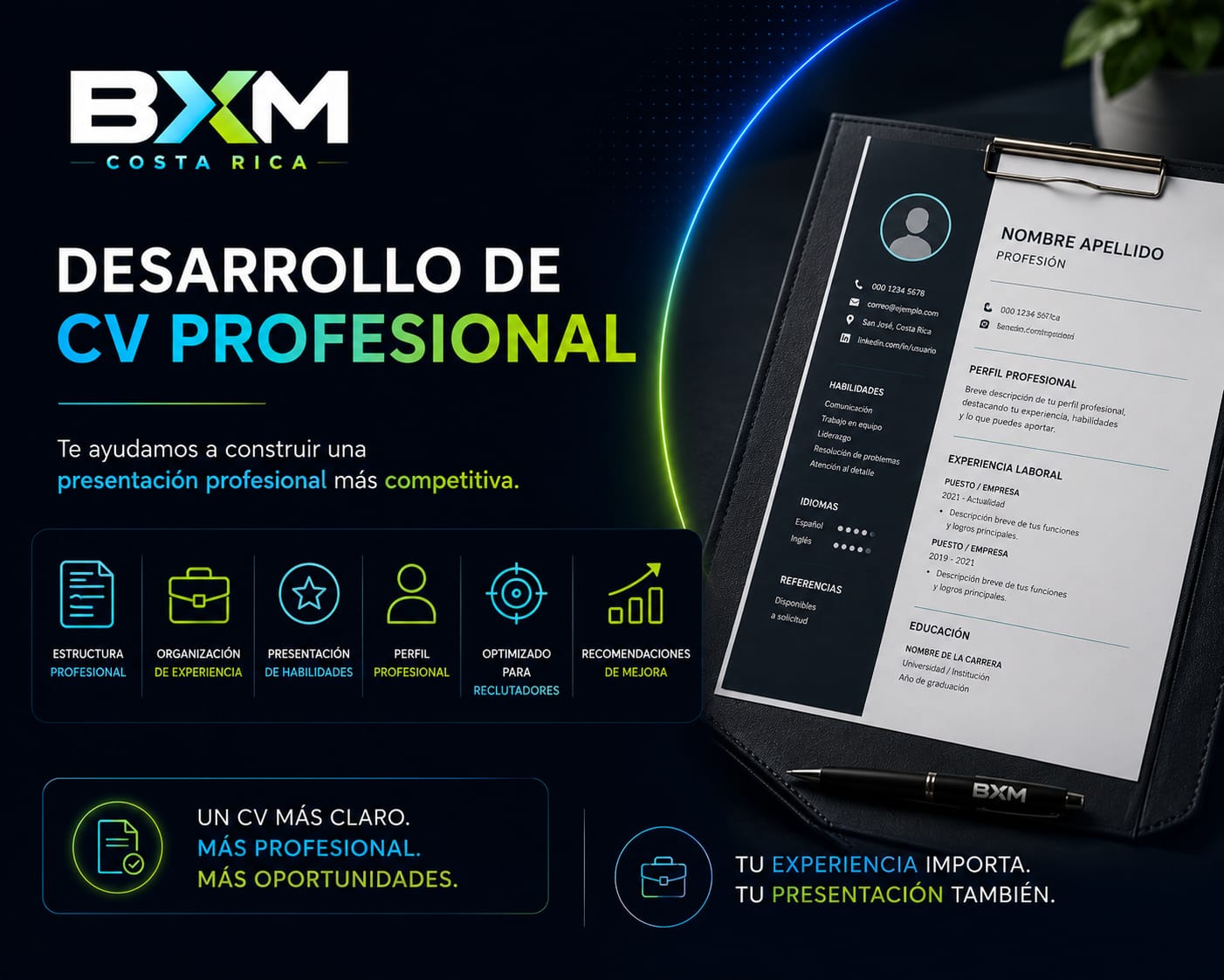 Desarrollo de CV profesional para estudiantes de inglés